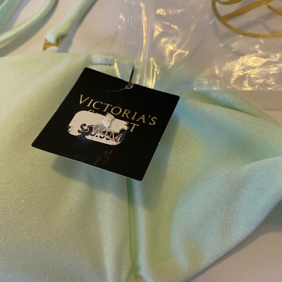 Victoria Secret Swim Bikini Top Green S *FLAW* New - Picture 3 of 8